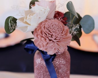 Glitter mason jars