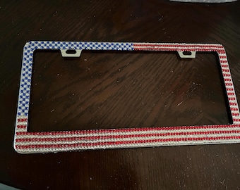 Rhinestone license plate cover