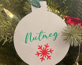 Custom Wood Ornament, Personalized Gift, Wooden Decoration, Couples Keepsake, Christmas Ornament