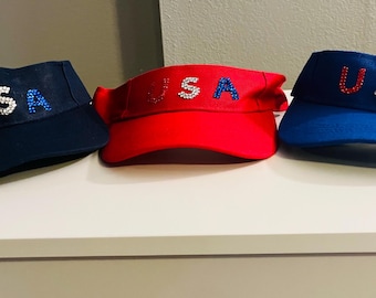 Rhinestone USA visor