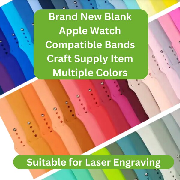 New Blank Apple Watch Compatible Band - No Customization - Suitable for Laser Engraving - Craft Supply Item for Laser Engravers