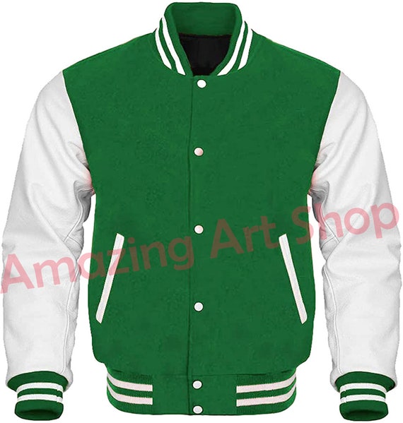 baseball jacket green and