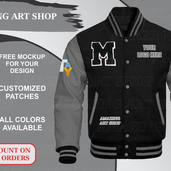 Create Your Own Logo Varsity Letterman Baseball Jacke Stickerei Aufnäher Fashion Jacke,BomberJacke,College Jacke