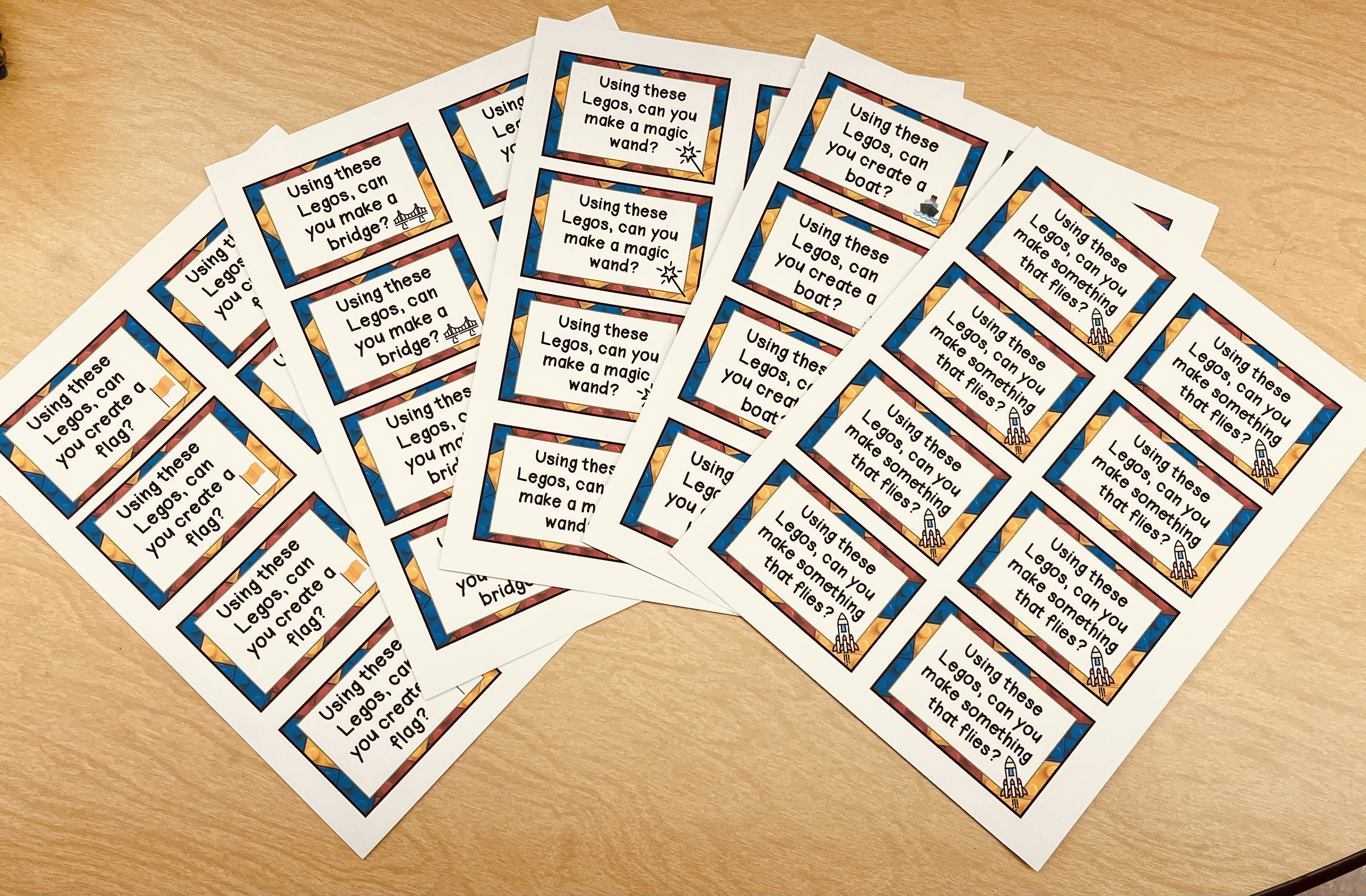Building Block Challenge Cards Printable PDF (NOT Editable) - Etsy