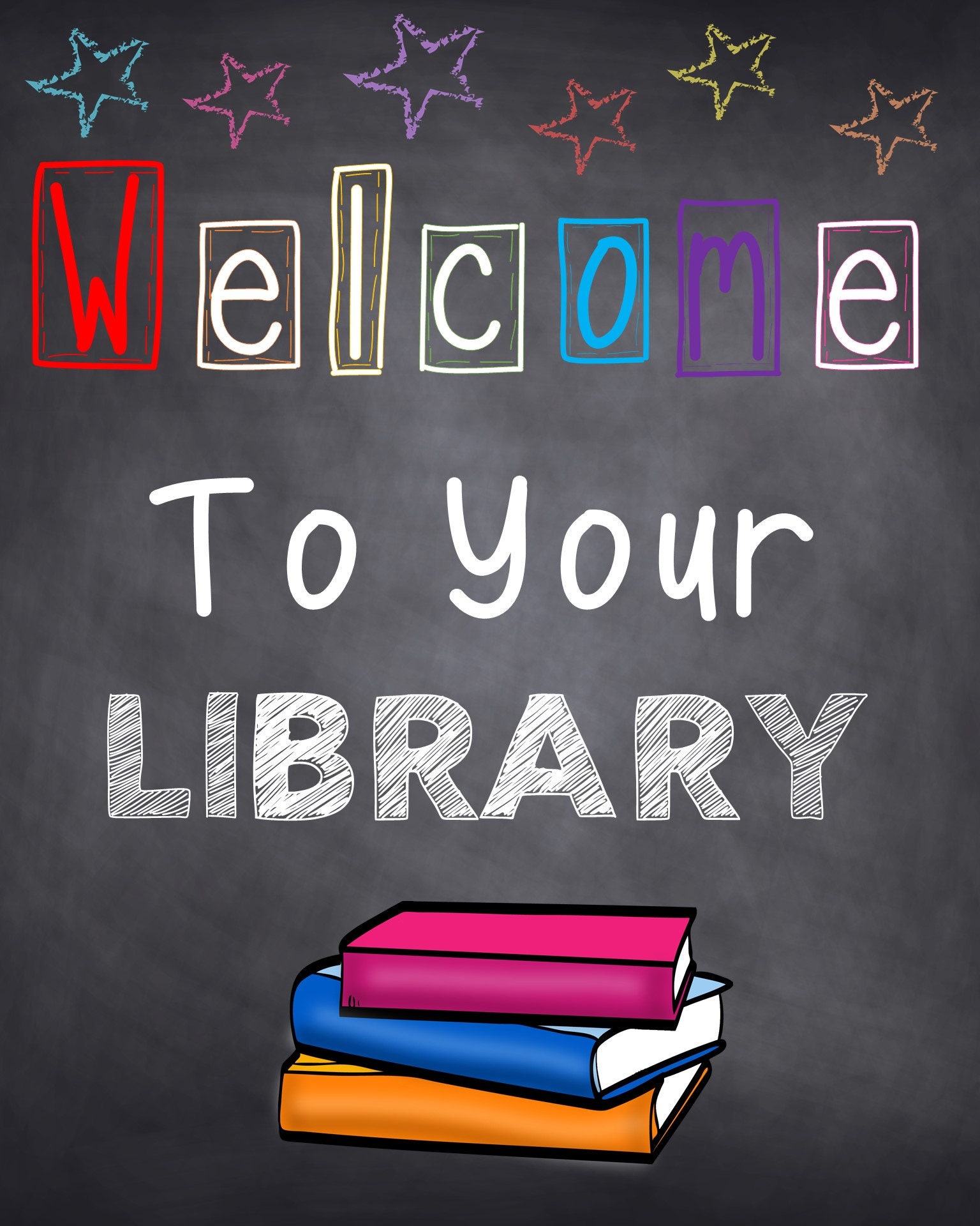 Welcome to Your Library Poster Welcome to Your Library Sign - Etsy