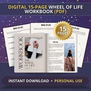 Digital Life Wheel Journal, Wheel of Life, Growth Mindset, Self Improvement, Life Planner, Goal Tracker, Goal Planner, Life Coaching