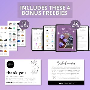 600 Crystal Meaning Cards: Printable Gemstone Guide (JPG & Canva Template) image 2