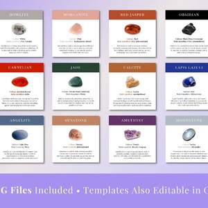 Editable 204 Crystal Meanings Chart, Crystal Printable, Crystal ...