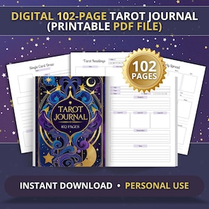 Digital Tarot Journal, Witchy Journal, Tarot Workbook, Tarot Reading, Tarot Deck, Rider Waite, Tarot Meanings,Digital Grimoire,Witchy,Oracle