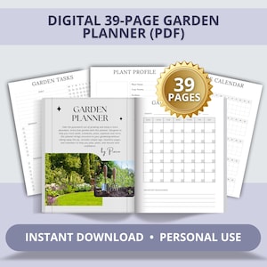 Digital Garden Planner, Garden Plan, Gardening Planner, Garden Spreadsheet, Garden Journal, Plant Care, Plant Profile, Garden Guide