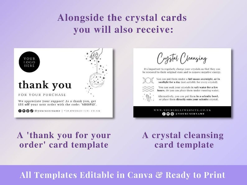 550 Printable Crystal Information Card, Crystal Meaning Cards, Printable Gemstone Cards, Crystal Properties, Meanings of Crystals zdjęcie 3