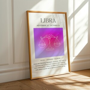 Digital Libra Print, Zodiac Gift, Astrology Printable Art, Horoscope, Constellation, Zodiac, Star Sign Print, Astrology, Bedroom Wall Art