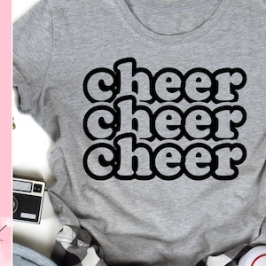 Cheer svg, Stacked Cheer SVG, Cheerleading SVG, cheer team svg, cheerleader girl svg, cheer mom svg, cut file for cricut, silhouette