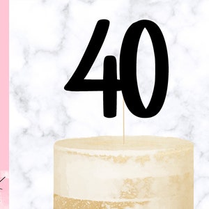 40 Cake Topper SVG, 40th Birthday SVG, 40th birthday party decorations, Happy bday cupcake topper SVG, 40th b-day party, laser cut files