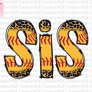 Sis Softball PNG, Sublimation Design Downloads, Doodle sister PNG, Leopard sister shirt design, digital download
