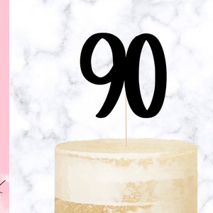 90 Cake Topper SVG, 90e verjaardag SVG, 90e verjaardag decoraties, Happy bday cupcake topper SVG, 90e b-day party, laser gesneden bestanden