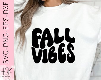 Fall Vibes SVG, Retro Fall shirt, Women trendy boho autumn sweatshirt, Silhouette Cricut cut file