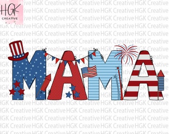 American Mama PNG, Happy 4th of July shirt, Patriotic mom tshirt, Fourth of July, Sublimation Design