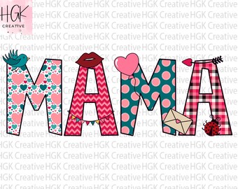 Mama Valentine PNG, Koszulka walentynkowa png, Pobieranie projektów sublimacji walentynkowej, Doodle mama PNG, vday mama PNG, pobieranie cyfrowe