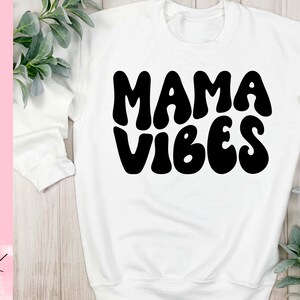 Mama vibes wavy svg, Retro mom shirt, Boho, mom life, svg - dxf - eps - png, Silhouette cut file, Cricut Cut File, Digital Download