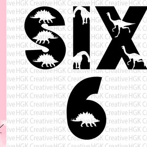 Dinosaur Six SVG, Six Dino Birthday SVG, Sixth Birthday SVG Boy, 6th Birthday shirt, Six Year old svg, cut file, digital download
