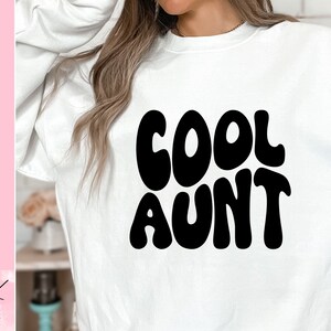 Legal tia SVG, camisa divertida da tia, moletom retrô boho, camiseta moderna da melhor tia, arquivo de corte Cricut