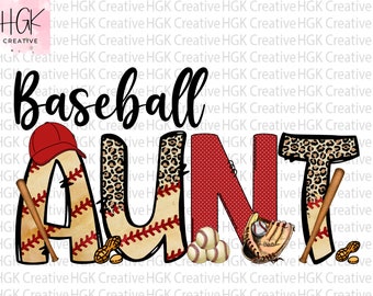 Baseball Aunt PNG, Baseball Game Day png, Sublimation Design, Sports Aunt shirt