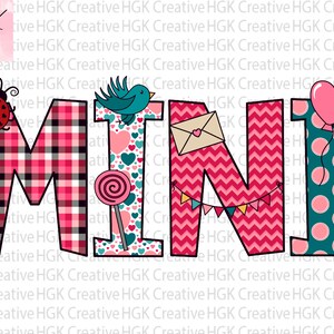 Mini Valentine PNG, V-day doodle shirts for sublimation, Matching Family t-shirts, Vday Sublimation designs
