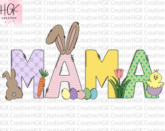 Mama Easter PNG, Easter Mom shirt, Easter Sublimation Designs, Easter Mama tshirt, Easter bunny clipart, Easter Mom tee