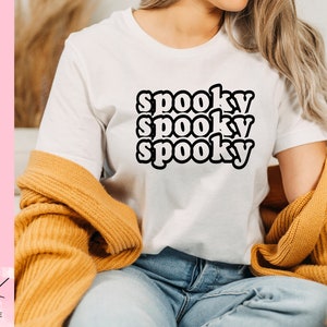 Spooky SVG, Halloween shirt, Spooky Season sweatshirt, Trendy halloween tee, Cricut cut file
