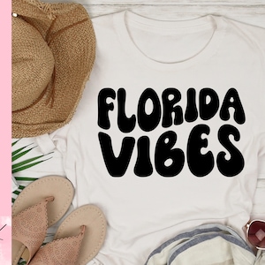 Florida Vibes SVG, Retro FL Shirt, Urlaubs vibes tshirt, Reise T-Shirt, Trendy vacay T-Shirt, Silhouette Cricut Cut File