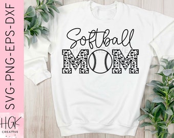 Softball Mom SVG, Softball mama shirt, Softball clipart, Softball cut file, Softball Mom shirt svg