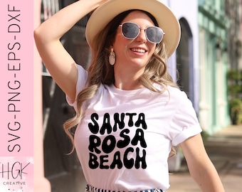 Santa Rosa Beach SVG, retro Florida shirt, Florida vacation tshirt, Vacation vibes sweatshirt, Travel tee, Silhouette Cricut cut file