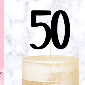 50 Cake Topper SVG, 50th Birthday SVG, 50th birthday party decorations, Happy bday cupcake topper SVG, 50th b-day party, laser cut files