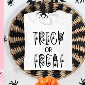 Trick or Treat SVG, Halloween shirt SVG, Halloween iron on file, Trick or treat bag, Halloween sweatshirt cut file, Halloween clipart
