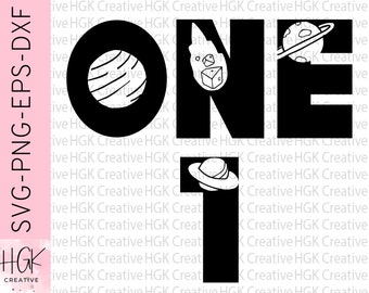 Space One SVG, One Outer Space Birthday shirt, First bday boy tee, 1st b-day sweatshirt, One year old bday, Cricut cut file