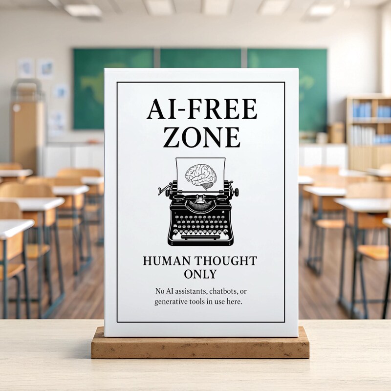 Ai Free Zone Sign - Etsy