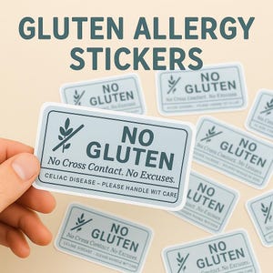 Gluten-Free Die-Cut Sticker | Perfect for Celiac Disease Awareness, Laptop Decor, Planner Labels, Food Containers | No Gluten Label