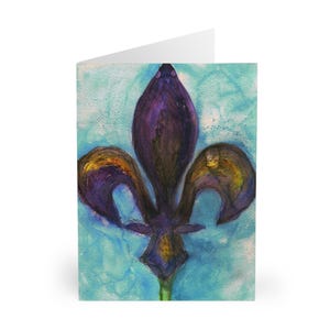 Cartes de voeux (paquet de 5) Fleur de lys cartes fleurdelysé Québec Saint-Jean Fête Nationale