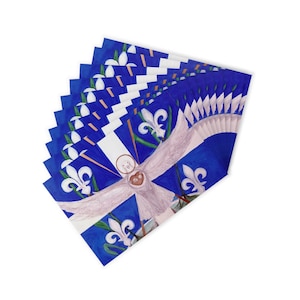 10 cartes postales drapeau du Québec fleurdelysé France "Les sains gens bâtissent"