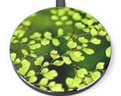 Chargeur sans fil téléphone mobile fougère délicate photo nature appareil pratique décoratif pour iPhone ou Android