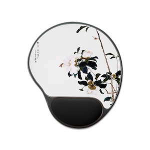 Tapis de souris avec repose-poignet ergonomique avec imprimé d&#39;illustration d&#39;inspiration nature chinoise décoration de Chine style zen tao