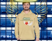 Unisex EcoSmart® Pullover Hoodie Sweatshirt customizable text in French "PLACEZ votre NOM ICI du Département des miracles"