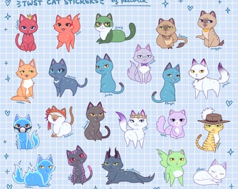 Pegatinas de gatos de Twisted Wonderland