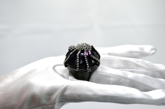 Spunky Sparkly Spider Ring - image 5