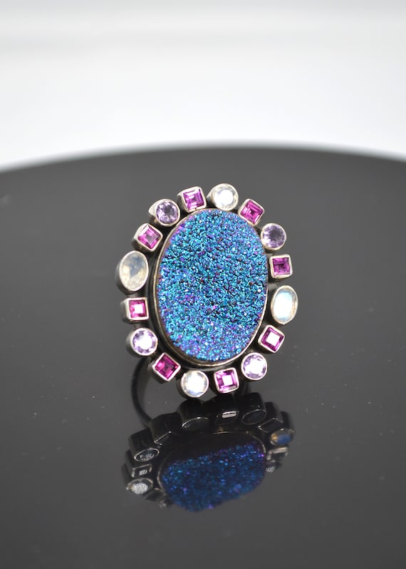 Iridescent Rainbow Druzy Ring by Nicky Butler