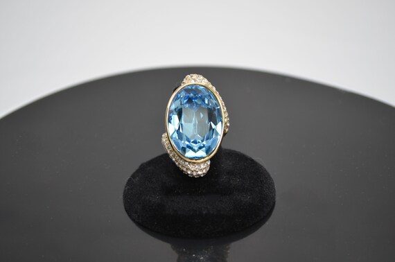 Luxe Octagon Cut Stretch Crystal Vintage Bracelet - Cerulean
