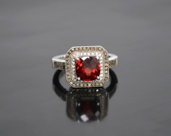 VINTAGE**GORGEOUS**Carol Brodie 'Rarities' Ruby White Zircon Champagne Zircon Silver Ring.
