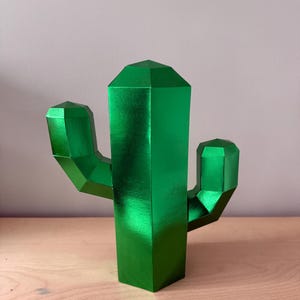 Cactus 3D low poly papercraft modello PDF stampabile modello fai da te