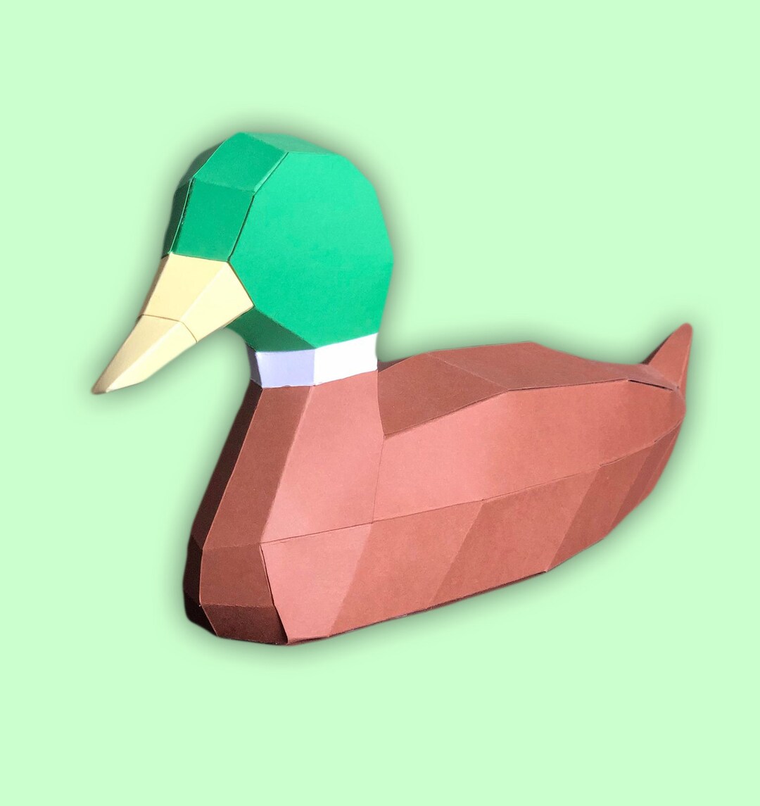 Papercraft Duck 3D Low Poly Printable Template DIY PDF Paper - Etsy ...